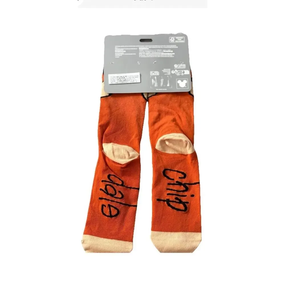 Disney Parks Chip & Dale Crew Socks Adult Unisex Orange New Halloween Rare
